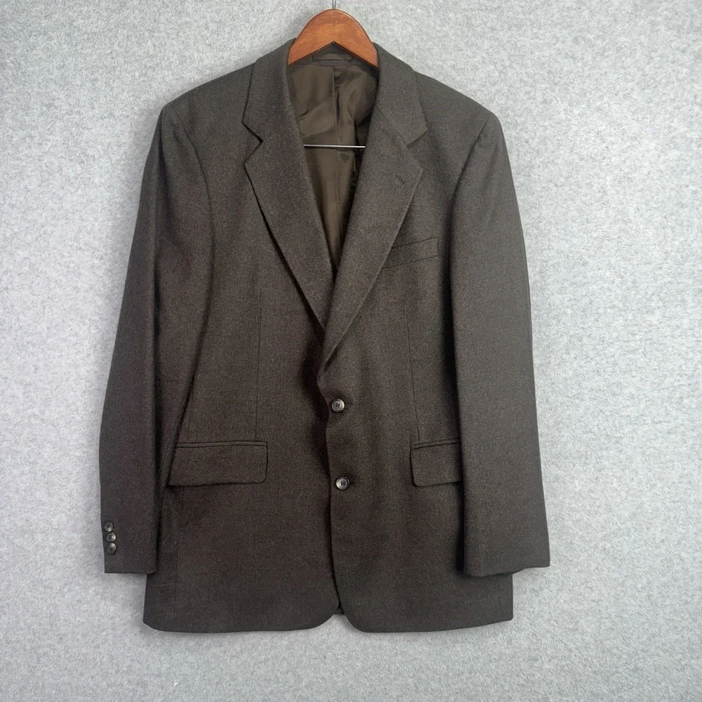 VTG 2-Piece Brown 100% Wool Suit Peaky Blinders Size 41 Blazer / 35x29 Tweed 60s
